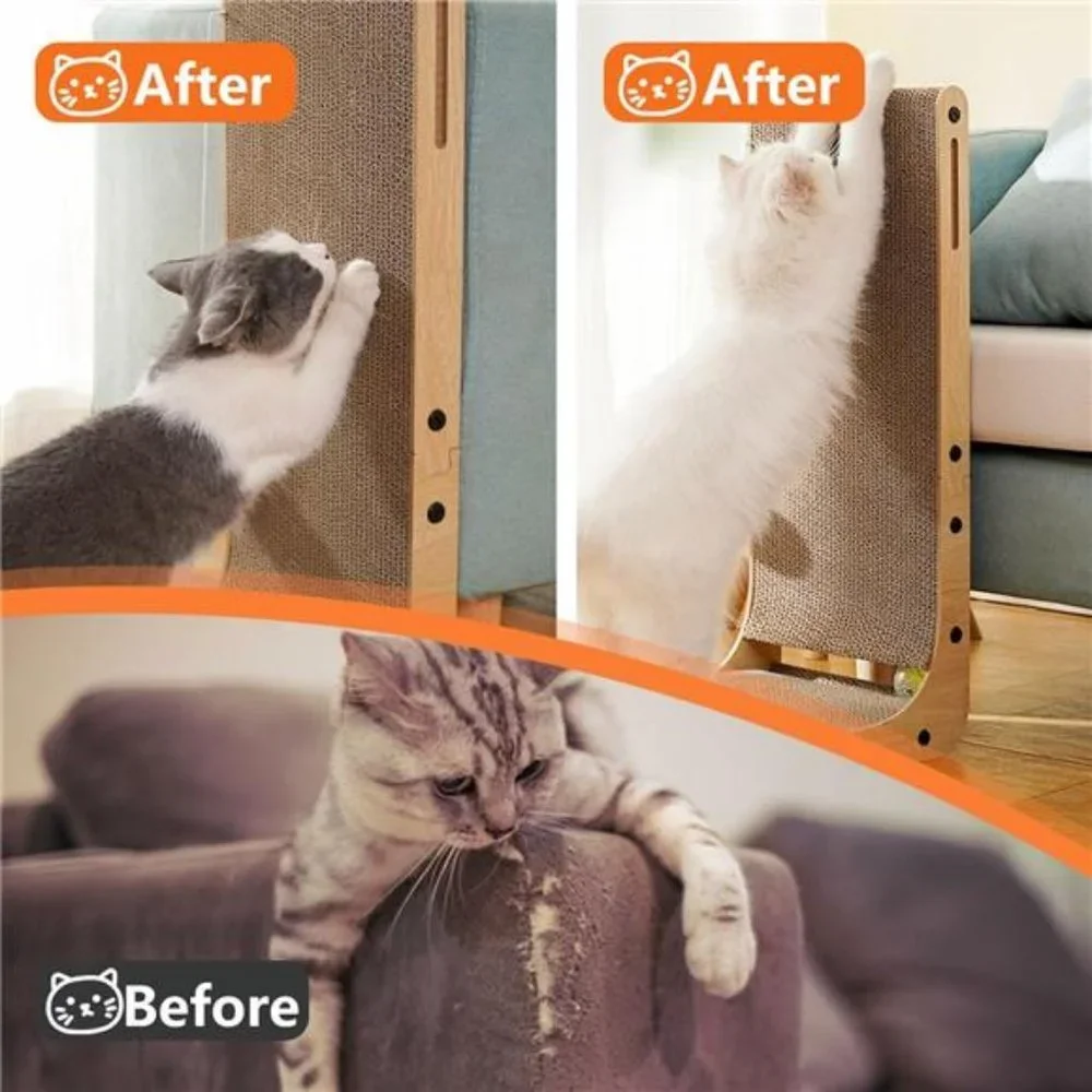 Large L Shape Cat Scratchers Cardboard, Protecting Furniture Cat Scratch Pad